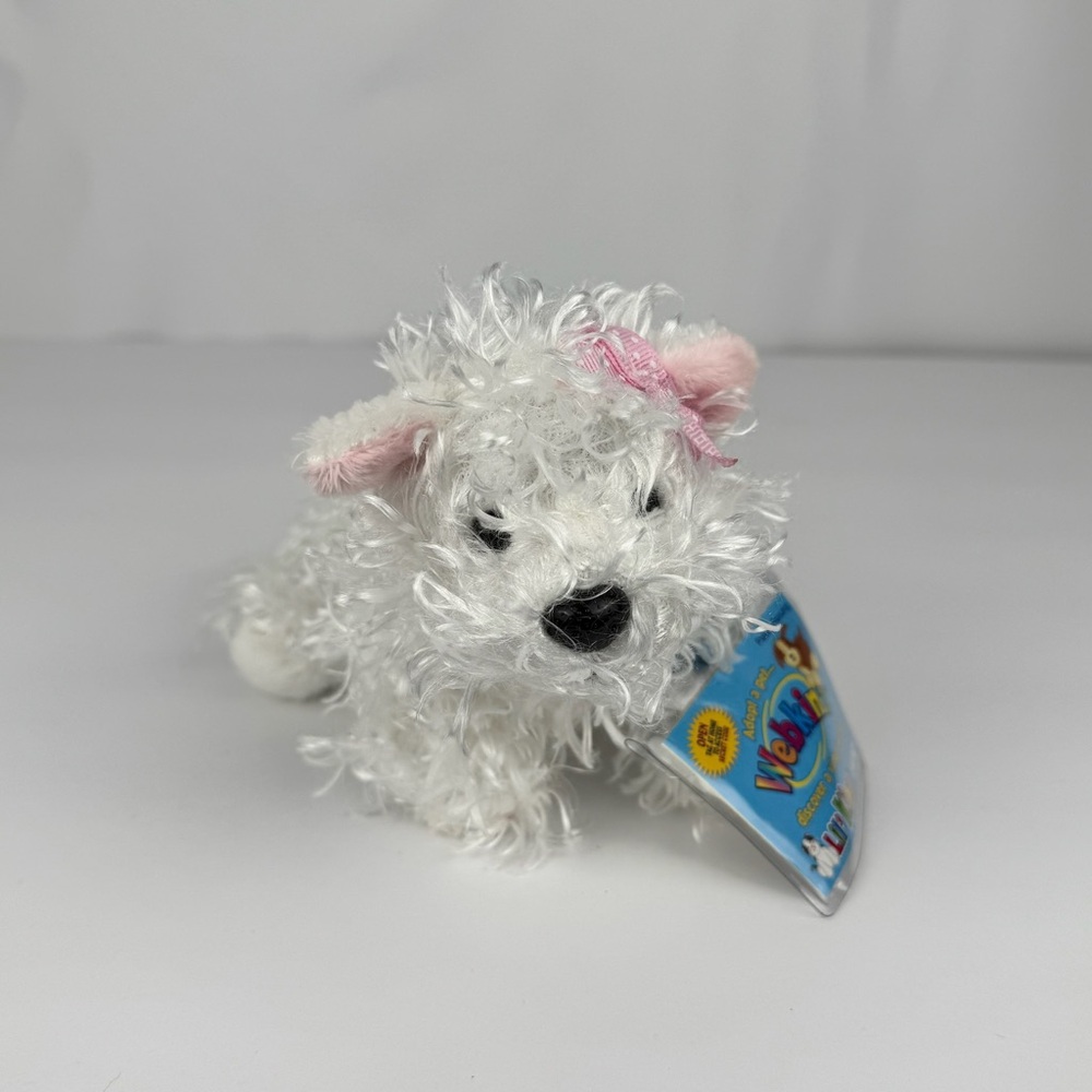 New Lil Kinz Webkinz White Terrier Dog Puppy Plush HS106 with Code Sealed
